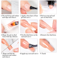 MTSSII 20ml Gel UV Polygel pour Ongles, Gel de Construction Rapide Effet Cristal, Gel Poly Extension Rose Transparent