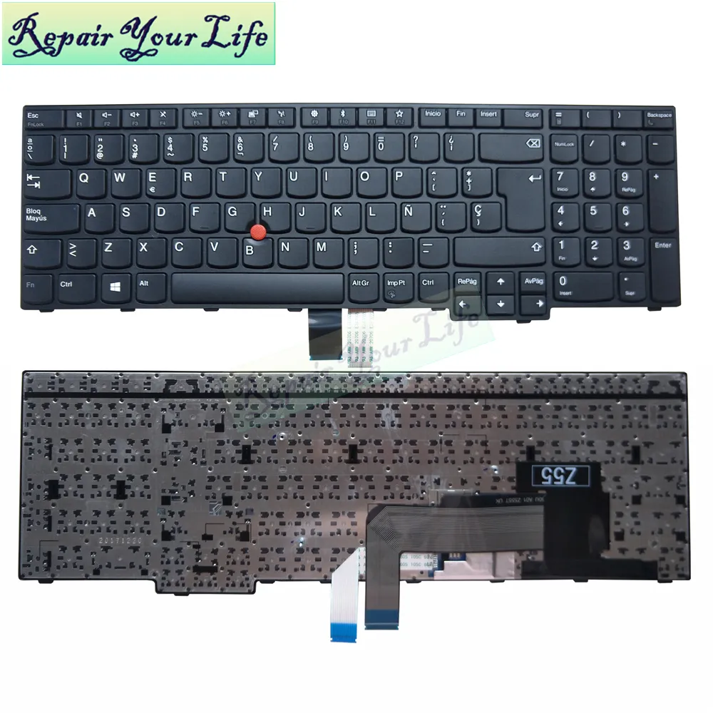 Original Laptop Keyboard for Lenovo E570 E575 01AX130 01AX170 01AX210 SP UK TR Keyboard Black