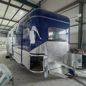 Luxury Horse <b>Float</b> Trailer Truck Living Quarters Straight Load Design 2-Horse Box Solid Rubber Tires 2000kg Capacity Ramp Door - Product Image 5