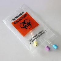 Bolsa Transparente para Muestras de LDPE con Símbolo de Riesgo Biológico Impreso, Bolsa de Transporte para Muestras de Sangre y Orina