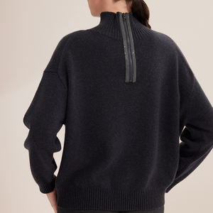 By4521305 100% len merino Áo len quá khổ Áo len nữ dệt kim mềm mại sang trọng giản dị bán buôn moq 3 cái Vận chuyển nhanh - Product Image 3