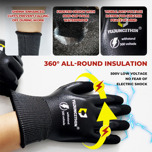 قفازات عمل معزولة ، قفازات عالية الجهد مقاومة للجهد الكهربي للكهربائيين ، قفازات عمل معزولة مقاومة للماء - Product Image 2
