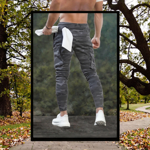 <b>Men's</b> Drawstring Cotton Fleece <b>Joggers</b> Casual Mid-Waist Gym Workout Comfortable Slim Fit <b>Tapered</b> Sweatpants Breathable - Product Image 3