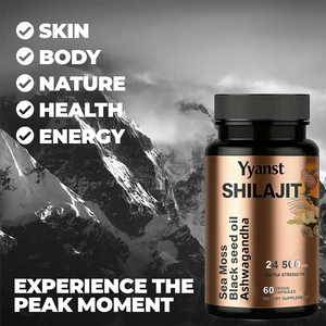Cápsulas de alta calidad de marca privada con SHILAJIT, musgo marino, aceite de semilla negra y ashwagandha para el alivio del estrés y la salud cognitiva. - Product Image 5
