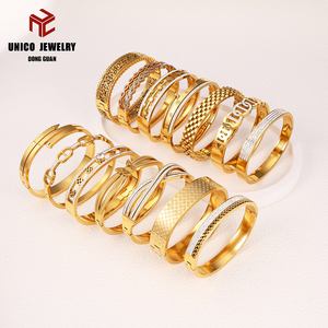 Pulseiras de Vários Estilos em Aço Inoxidável com Revestimento em Ouro 18K PVD, Pulseiras de Moda com Zircônia Micro-Inserida - Product Image 6