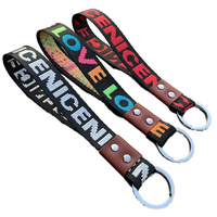 Porte-clés de voiture personnalisé et tendance avec bracelet coloré en forme de lettre pour hommes et femmes, lanière en tissu pour clés de poche