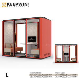 Moderno in alluminio insonorizzato stand Multi persona ufficio Pod lavoro riunione ufficio telefono insonorizzato stand a prova di suono stand per la vendita - Product Image 6