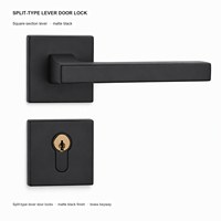 Ensemble de serrures de porte modernes minimalistes silencieuses à levier en acier inoxydable pour porte intérieure en bois de chambre à coucher