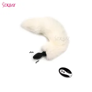 Sexbay Hotselling vibrador de silicone plugue anal controle remoto raposa cauda bunda plug brinquedo sexo feminino vibrador cauda