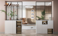 Armoire à chaussures moderne sur mesure, grande capacité, panneau de fibres à densité moyenne, meubles de villa, entrée, rangement, organisation