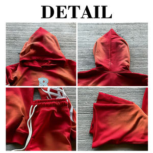 KINGSEN Ensemble sweat à capuche zippé et pantalon de survêtement en molleton bouclette pour homme, broderie appliquée, logo personnalisé, streetwear d'hiver, 100% coton - Product Image 5