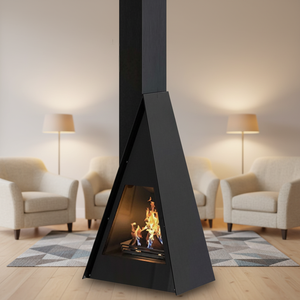 Cheminée suspendue de luxe sur mesure en <span class=keywords><strong>bois</strong></span>, <span class=keywords><strong>poêle</strong></span> design suspendu pour villa, maison d'hôtes, salon - Product Image 2