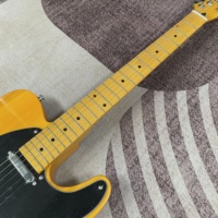 Yellow TL Electric Guitar Maple Fretboard Mahogany Body Polished Finish Professional Performance Chrome Part Black Pickguard