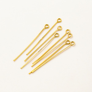Eye Pin 18K PVD Gold Plated Stainless Steel 9 Shape Head Pin 20mm 25mm 30mm 40mm 50mm DIY Jewelry Findings - Product Image 4