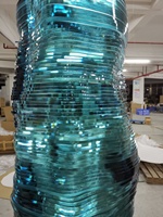 Lampes murales LED modernes et contemporaines pour l'extérieur, design unique, sculpture en verre flotté pour hôtels, villas, emballage personnalisé, blanc chaud CCT