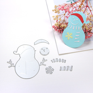 Matrices de découpe personnalisées pour loisirs créatifs, thème bonhomme de neige de Noël, matrices de découpe en métal pour papier, album DIY, carton, décorations de scrapbooking - Product Image 1