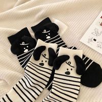Prix usine Nouveauté 3D Cartoon Designs Noir et Blanc Couleurs Accepter Custom Made Femmes Chaussettes Mignonnes