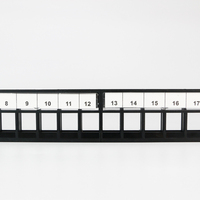 ICONEC 19 Zoll 1U 24-Port Leeres RJ45 Patch-Panel SPCC mit Kabelmanagementleiste Cat5e/Cat6/Cat6A Schwarz