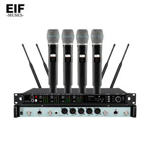 Sistema de Micrófono Inalámbrico Dinámico de 4 Canales AD4Q BETA87A KSM8/9/11, Cuerpo de Metal XLR, Receptor con Cancelación de Ruido para - Product Image 1