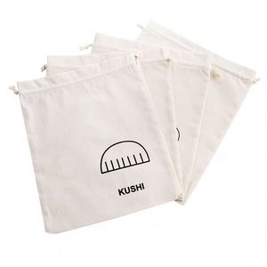 Sac en mousseline de coton 100 % biologique personnalisé, mini sac à cordon en toile, pochette cadeau en coton naturel pour bijoux, vente en gros promotionnelle - Product Image 5
