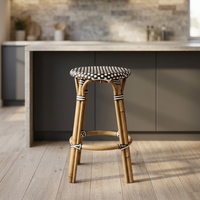 Chaise en bambou naturel en rotin indonésien avec tabouret de Bar de luxe minimaliste, Design classique et simple