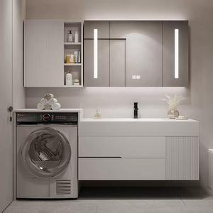 <span class=keywords><strong>Lavadora</strong></span> personalizada de pared, tocador <span class=keywords><strong>barato</strong></span>, fregadero de lavandería, armario de baño, muebles modernos, armario con espejo - Product Image 2