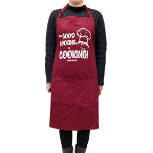 Adjustable Cotton Kitchen Bib <b>Apron</b> Embroidered Logo Restaurant-Style Sleeveless <b>Cooking</b> Cover Restaurant Adjustable Neck Strap - Product Image 2
