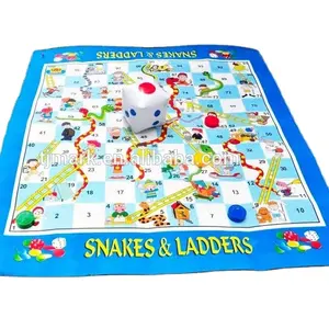 Jeu de jardin extérieur jouets de plage 1.8M Tapis de jeu de jardin géant serpents et échelles pour un jeu de société amusant