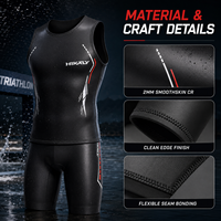 Gilet de triathlon 2 mm pour homme, sans manches, en néoprène Smoothskin CR, ultra-extensible pour la compétition