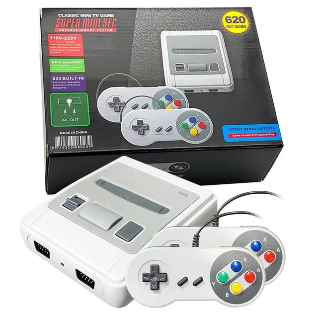 Classic SFC for Retro Mini Game Console with Wireless 2.4GHz <1000 Games 8GB Memory 64GB TF Expansion Universal Plug