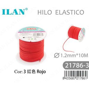 Fil élastique ILAN 1,2 mm 10 m Rouge Fournitures pour la fabrication de bijoux - Product Image 1