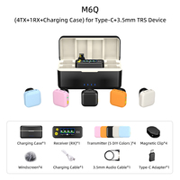 Microphone Lavalier Sans Fil Multicolore 4-en-1, Autonomie de 80H, Réduction de Bruit IA, Portée de 300m, OEM ODM Logo Personnalisé pour Vlog et Film