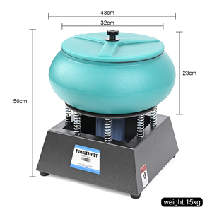 Polisseuse vibrante de 17 pouces pour la finition et le débavurage des bijoux en or et en argent, bol en acier inoxydable de 12 L - Product Image 5