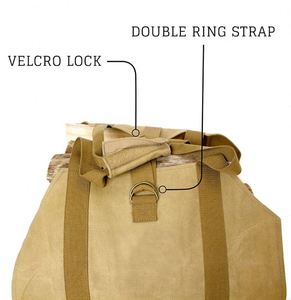 Free Sample 16oz <b>waxed</b> waterproof <b>Canvas</b> Log Carrier Tote Bag - Product Image 2
