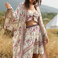 Mode luxe bal demoiselle d'honneur robes florales manches bouffantes élégante robe indéfinie fille décontracté une ligne à pois robe Vintage