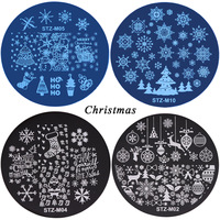 Plaques d'art d'ongle d'estampage de Noël Design de décoration Plaques d'art d'ongle d'estampage de vernis en métal inoxydable pour fournisseurs d'ongles