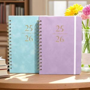 สมุดบันทึกปกหนังแบบสันห่วง A5 พร้อมสายรัด ใช้ได้ทั้งรายวันและรายสัปดาห์ จำเป็นสำหรับการเรียนและการวางแผนในสำนักงาน ไอเทมที่ต้องมีสำหรับเปิดเทอม - Product Image 1