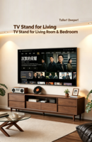 Meuble TV en bois de luxe minimaliste du milieu du siècle, meubles TV modernes en bois, meubles de salon, organiseurs de tiroirs