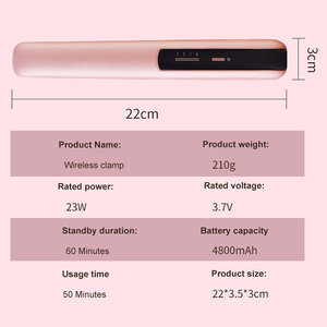 Lisseur de cheveux professionnel en céramique sans fil, fer à lisser portable à chauffe rapide, avec clip, pour salon - Product Image 5