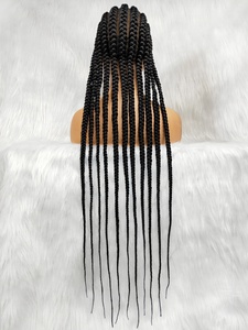 Trecce parrucca piena in pizzo <span class=keywords><strong>da</strong></span> 36 pollici a scatola intrecciata con capelli sintetici per bambini in pizzo nero parrucca <span class=keywords><strong>da</strong></span> <span class=keywords><strong>donna</strong></span> resistente al calore - Product Image 5