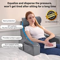 Abnehmbare Armlehnen Rückenstützkissen aus Memory-Schaum, Ergonomisches Lesekissen mit Waschbarem Bezug