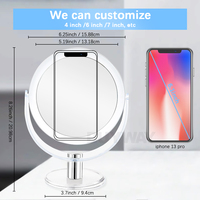 Logo personnalisé Grand miroir de bureau double face à 360 degrés Rasage portable Miroir design de cosmétiques de beauté mignons Espejo De Vanidad