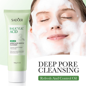 OEM SADOER Etiqueta Privada piel suave control de aceite limpieza lavado de cara ácido salicílico anti acné aminoácido <span class=keywords><strong>limpiador</strong></span> facial Suave - Product Image 2