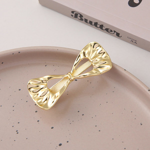 Pasadores de oro brillante de estilo americano europeo, pinza de pelo de Metal Irregular de moda elegante, pinza de pelo de aleación de oro plateado - Product Image 3