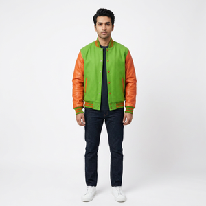 Blouson universitaire d'hiver personnalisé pour homme – Style urbain tendance, respirant, en toile, imperméable, coupe-vent, à capuche - Product Image 1