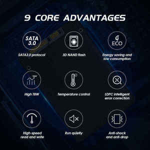 Unidad de Estado Sólido Externa de Alto Rendimiento y Alta Velocidad de 6 Gb/s y 2.5 Pulgadas, SATA 3.0, Unidad de Estado Sólido para Portátil - Product Image 4