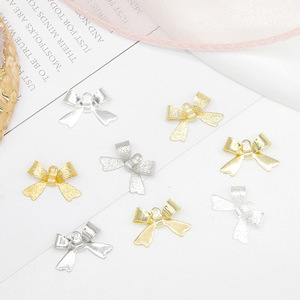 Copper Plated Bow Pendant 12mm For Earring Making Jewelry Findings Components DIY Craft Accessories - Product Image 1