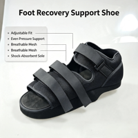 Sepatu Ortopedi Pasca Operasi, Ringan, Berbahan Mesh, Velcro, EVA Wedge, untuk Pemulihan Luka Operasi Tumit, Cocok untuk Musim Panas