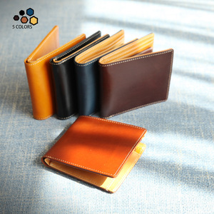 2026 New Custom Leather Short Wallet Handcrafted Tannin Leather <b>Men's</b> Anti-theft Coin-<b>Pouch</b> Wallet - Product Image 1