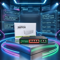 Petit commutateur PoE non géré 10/100M de style AI Watchdog, 4 ports pour caméra, TV, PC